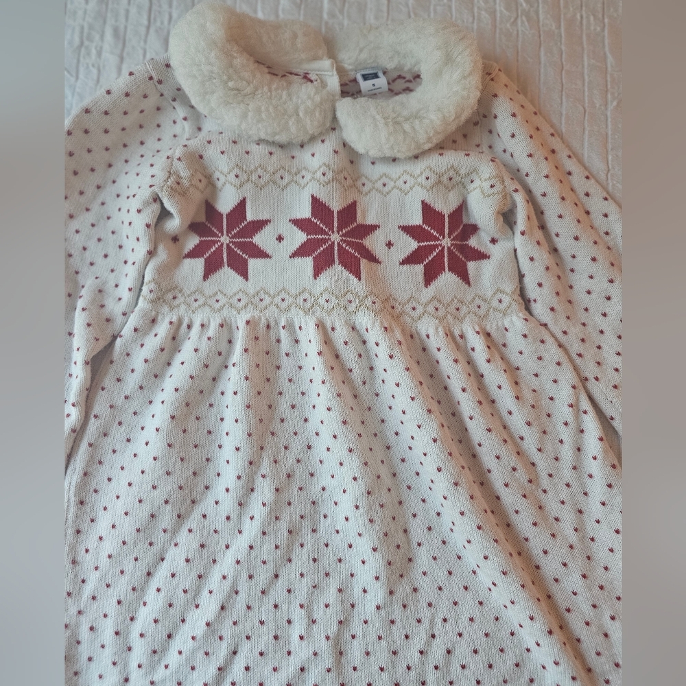 Janie & Jack Faux Ivory Sweater Dress Size 5 - Picture 3 of 7